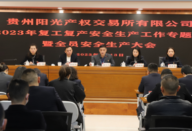 貴州陽(yáng)光產(chǎn)權(quán)交易所有限公司召開2023年復(fù)工復(fù)產(chǎn)安全生產(chǎn)工作專題會(huì)暨全員安全生產(chǎn)大會(huì)