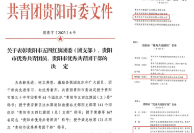 貴州陽光產(chǎn)權(quán)交易所團支部榮獲“貴陽市五四紅旗團支部” 稱號