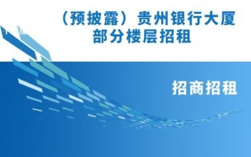 （預(yù)披露）貴州銀行大廈部分樓層招租